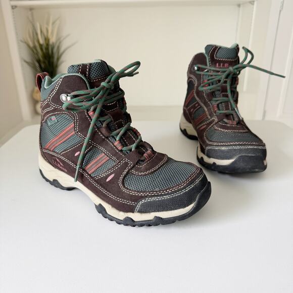 L.L. Bean Shoes - L.L. Bean Women's Trail Model 4 Hiking Boots in Coffee Bean/Camp Green Size 7